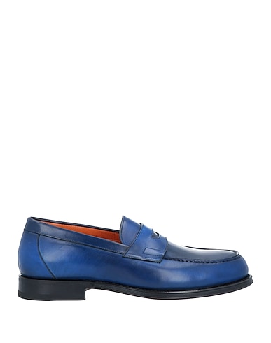 SANTONI Loafers Bright blue Soft Leather