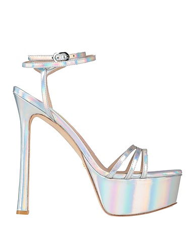 STUART WEITZMAN Sandals Silver Soft Leather