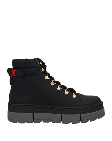 POLLINI Ankle boot Black Rubber, Nylon