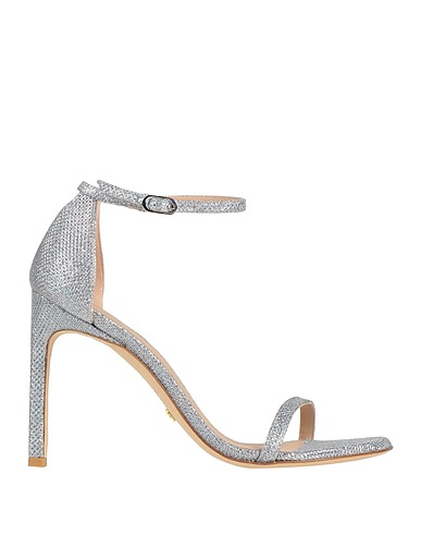 STUART WEITZMAN Sandals Silver Textile fibers
