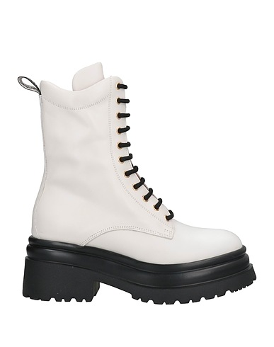 POLLINI Ankle boot Off white Calfskin