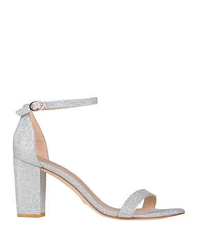 STUART WEITZMAN Sandals Silver Other Fibres, Soft Leather