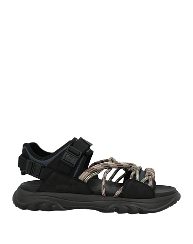 DIOR HOMME Sandals Black Leather, Textile fibers