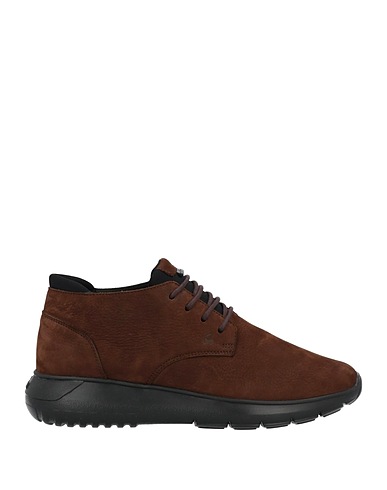 HOGAN Sneakers Braun Leder, Gewebefasern