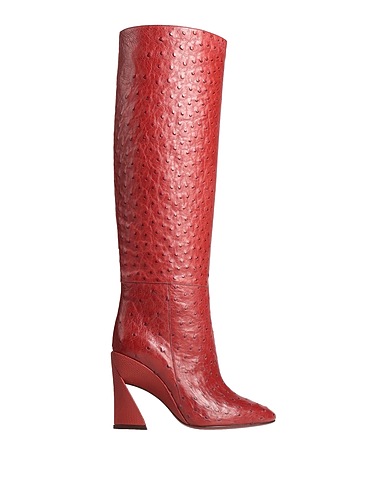 FERRAGAMO Boots Burgundy Lizard skin, Ostrich leather