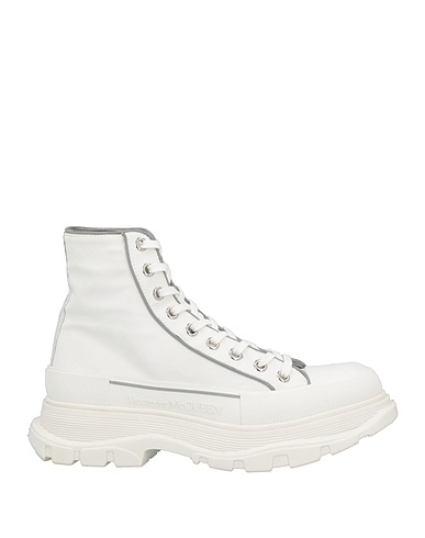 MCQUEEN Ankle boot White Textile fibers, Leather