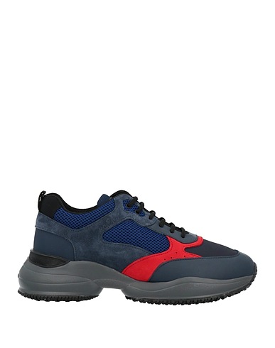 HOGAN Sneakers Navy Leather, Textile fibers