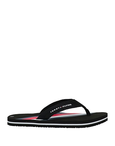 TOMMY HILFIGER Dianetten Schwarz Gewebefasern