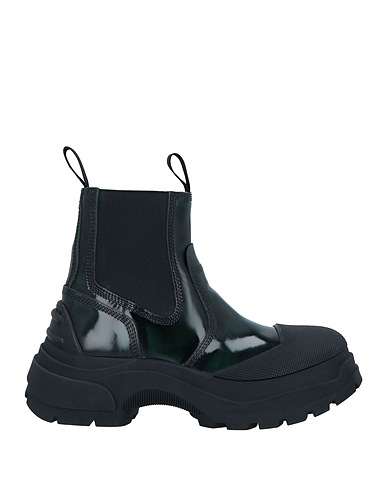MAISON MARGIELA Ankle boot Dark green Leather, Textile fibres