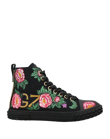 GIUSEPPE ZANOTTI Sneakers Black Soft Leather, Textile fibres