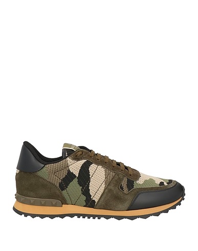 VALENTINO GARAVANI Sneakers Militärgrün Leder, Gewebefasern
