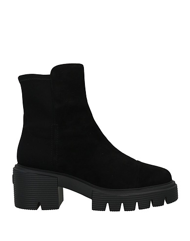 STUART WEITZMAN Ankle boot Black Soft Leather, Textile fibres
