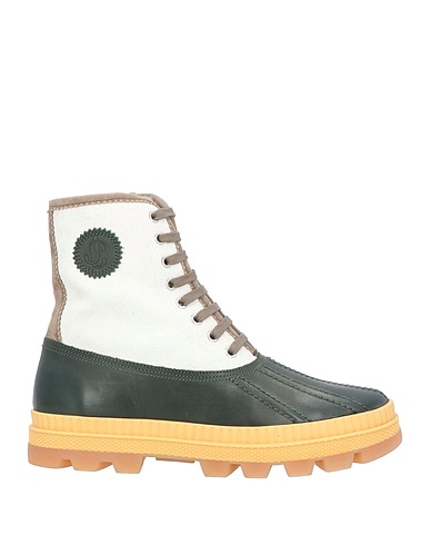 JIMMY CHOO Ankle boot Dark green Leather, Textile fibers, Lambswool
