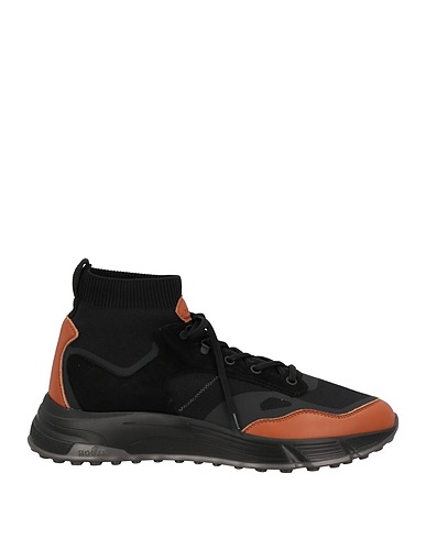 HOGAN Sneakers Black Leather, Textile fibres