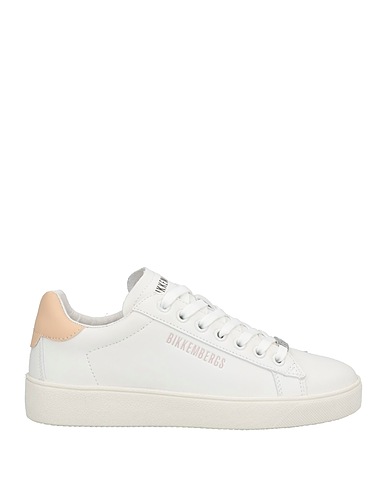BIKKEMBERGS Sneakers White Soft Leather, Textile fibres