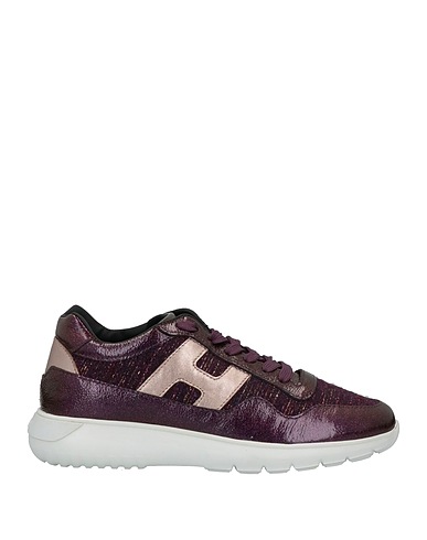 HOGAN Sneakers Pflaume Leder, Gewebefasern