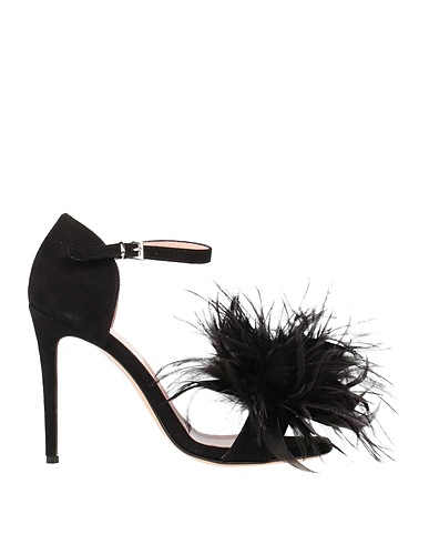 ANNA F. Sandals Black Leather