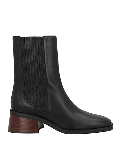 TOD'S Ankle boot Black Soft Leather, Elastic fibres