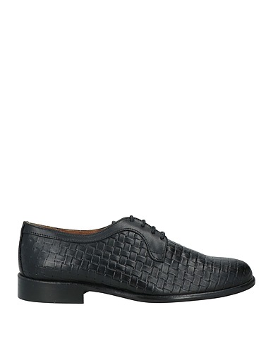 GREY DANIELE ALESSANDRINI Laced shoes Black Soft Leather