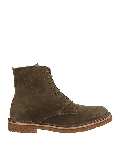 DONDUP Ankle boot Dark green Leather, Textile fibers