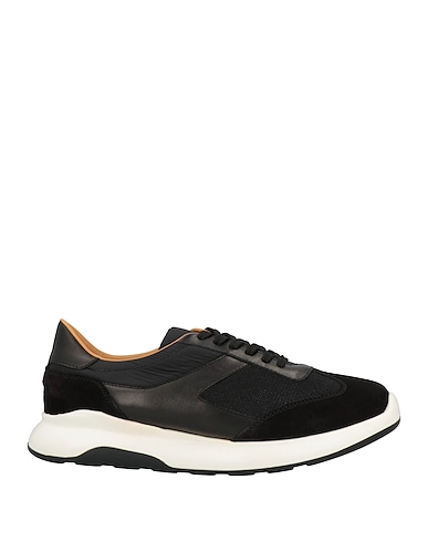 BRIAN CRESS Sneakers Black Soft Leather, Textile fibres
