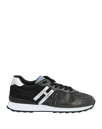 HOGAN Sneakers Black Leather, Textile fibres