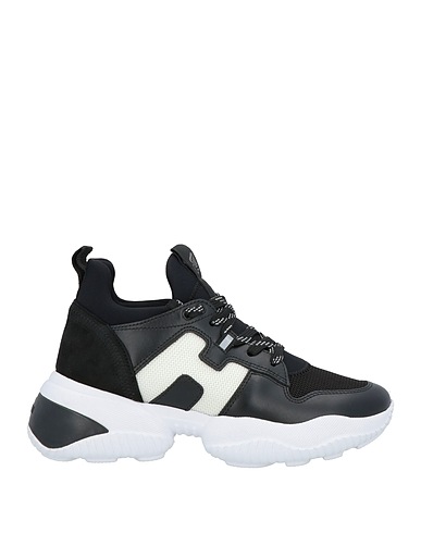 HOGAN Sneakers Black Leather, Textile fibres