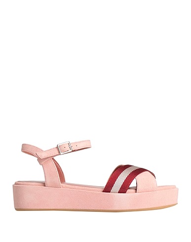 BALLY Sandals Pink Calfskin, Textile fibres