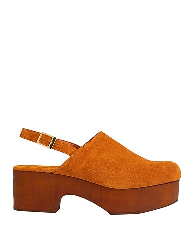 8 by YOOX Mules and clogs LEATHER OPEN-TOE MULES
 Tan 100% Calfskin