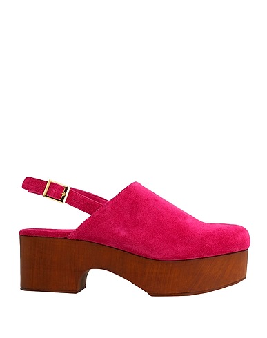 8 by YOOX Mule e zoccoli LEATHER OPEN-TOE MULES
 Fucsia 100% Pelle di vitello