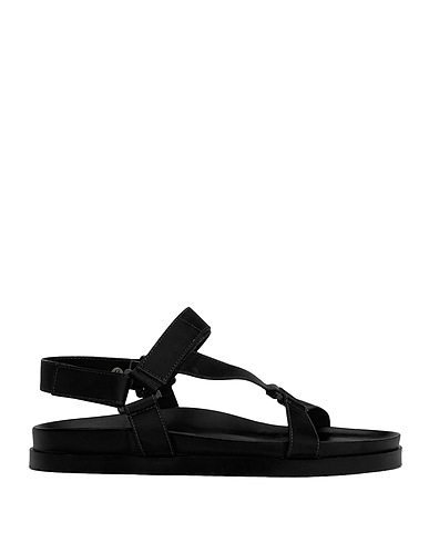 8 by YOOX Sandals Black 74% Polyurethane, 21% Polyester, 5% Cotton