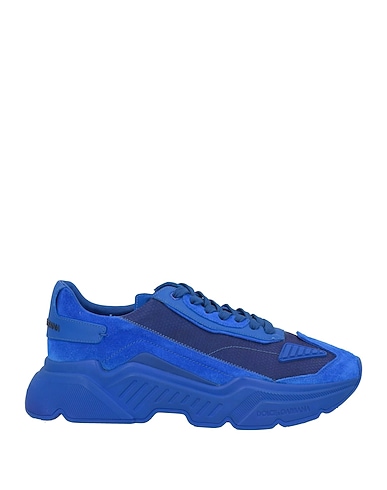 DOLCE&GABBANA Sneakers Bright blue Soft Leather, Textile fibers