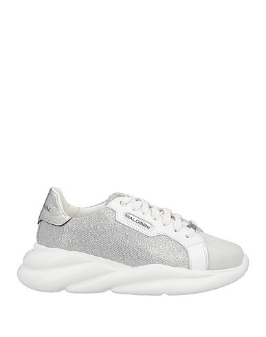BALDININI Sneakers Silver Soft Leather, Textile fibers