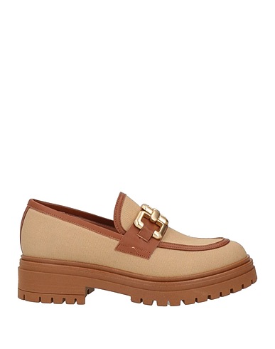 BALDININI Loafers Sand Soft Leather, Textile fibers