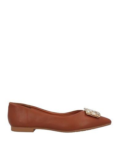 FRANCESCO MILANO Ballet flats Brown Soft Leather