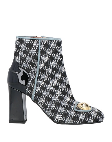 POLLINI Ankle boot Black Textile fibres, Soft Leather