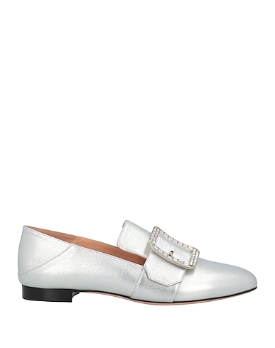 BALLY Loafers Silver Soft Leather