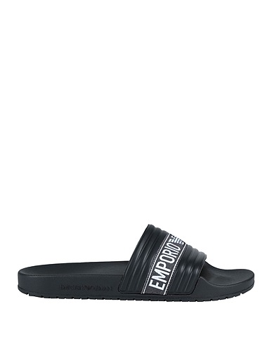 EMPORIO ARMANI Sandals Black 90% PVC - Polyvinyl chloride, 10% Polyurethane