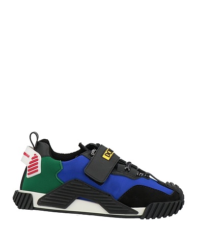 DOLCE&GABBANA Sneakers Bright blue 51% Calfskin, 43% Polyamide, 3% Acrylic, 3% Elastane