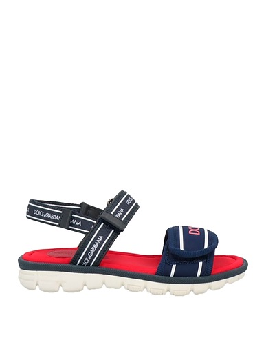 DOLCE&GABBANA Sandali Blu navy Fibre tessili, Pelle