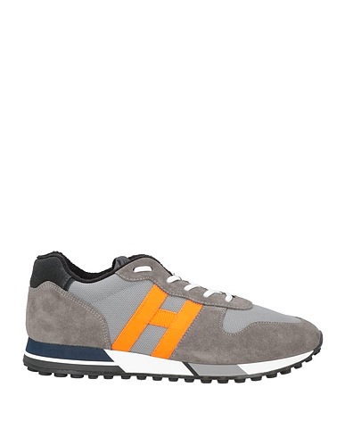 HOGAN Sneakers Grey Soft Leather, Textile fibres
