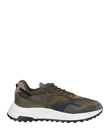 HOGAN Sneakers Verde militare Pelle, Fibre tessili