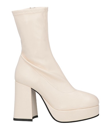 OVYÉ Ankle boot Ivory Textile fibres