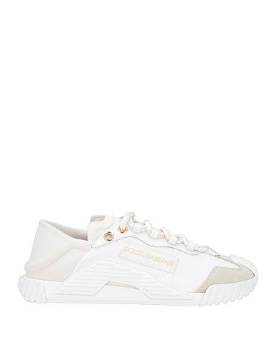 DOLCE&GABBANA Sneakers Weiß Leder, Gewebefasern