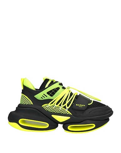 BALMAIN Sneakers Black Lambskin, Bovine leather, Nylon, Elastane, Polyester