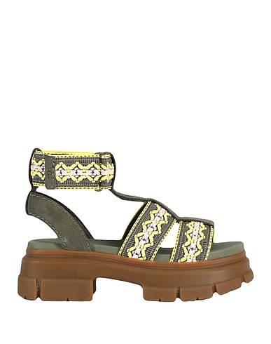 UGG Sandalen Militärgrün Leder, Gewebefasern