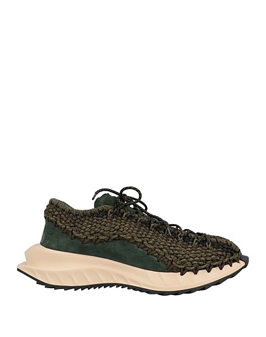 VALENTINO GARAVANI Sneakers Military green Leather, Textile fibers