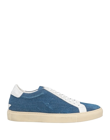 MACCHIA J Sneakers Slate blue Soft Leather, Textile fibers