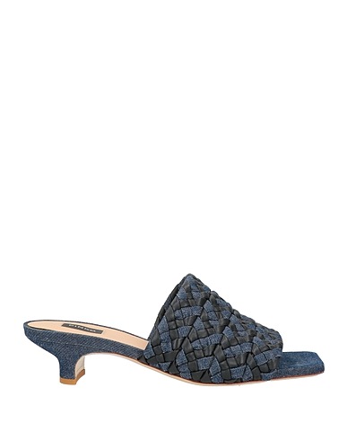 PINKO Sandals Black Soft Leather, Textile fibres