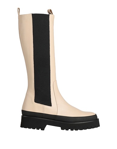 PALOMA BARCELÓ Boots Cream Soft Leather, Textile fibres